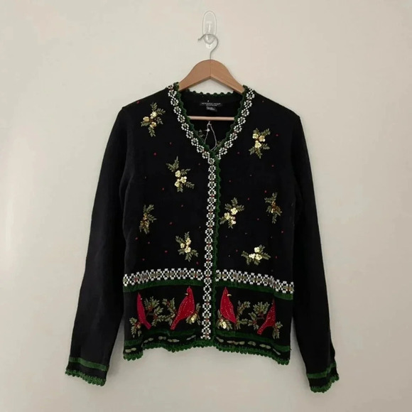 Vintage Reference Point Cardinal Winter Christmas Sweater Size Medium - Picture 1 of 6